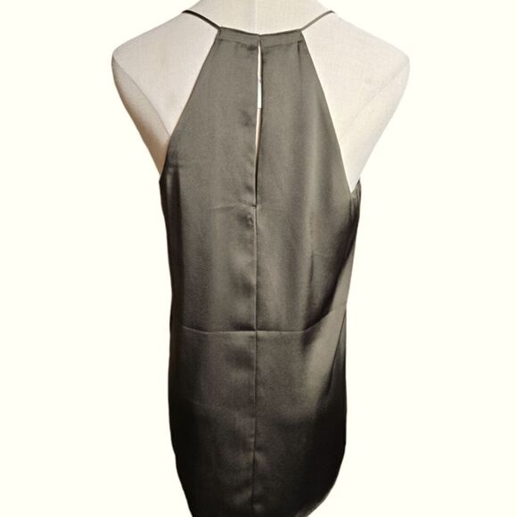 Express Brownish Green Satin Halter Top - Picture 4 of 6